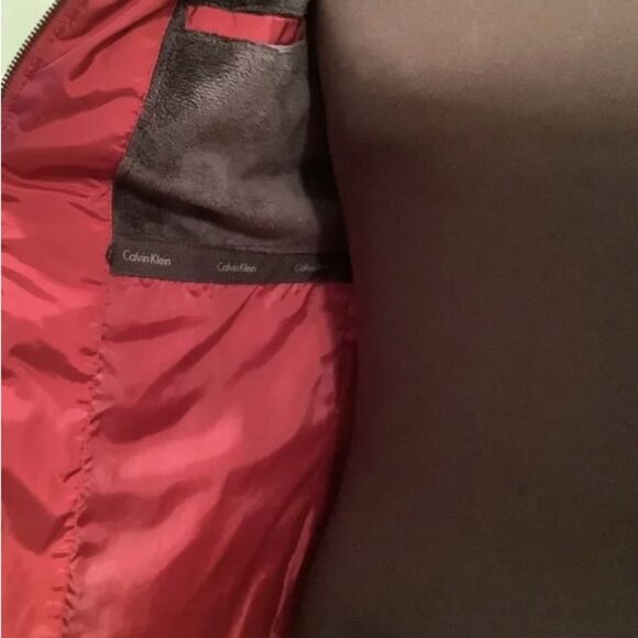 CALVIN KLEIN RED ZIP UP PUFFER WINTER FLEECE LINED COAT JACKET PXS - Picture 7 of 9